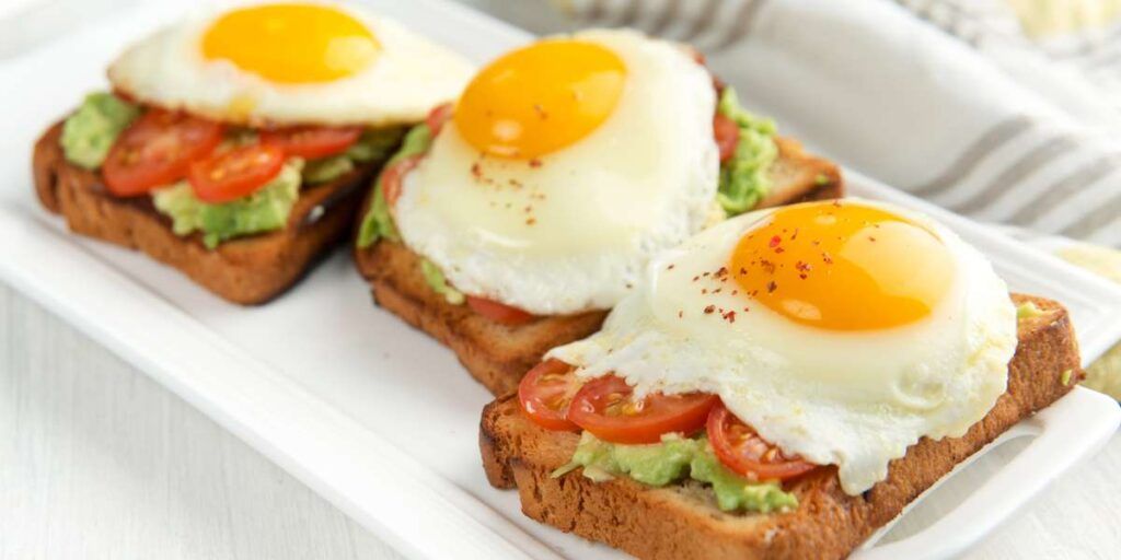 Avocado and egg on toast.